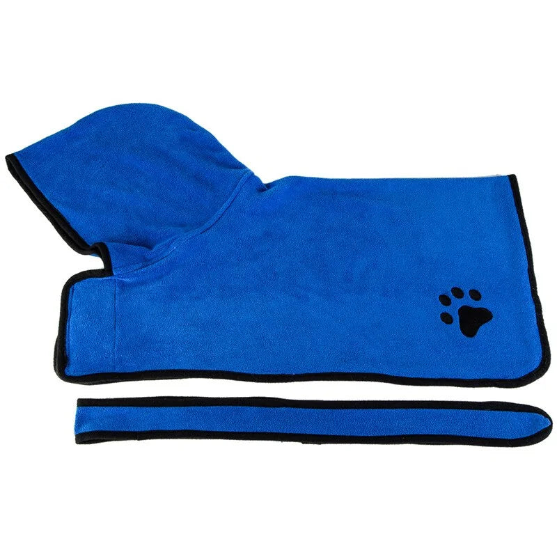 Soft Absorbent Pet Bathrobe with Drying Towel and Hat